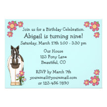 Horse Birthday Invitation for Girls