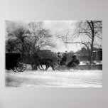 Horse Drawn Sleigh NYC Poster