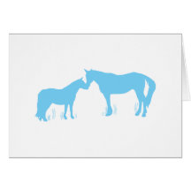 Horse Kisses (Aqua) Card