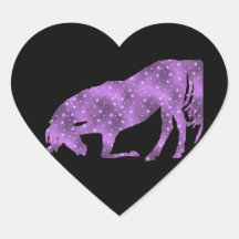 Horse Purple Star Silhouette  Sticker