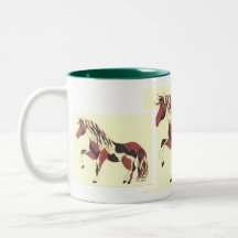 Horse Two-Tone Mug White & Hunter Green By RRRRV