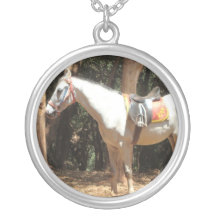 Horse white personalised necklace