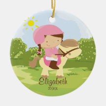 Horseback Rider Girl Christmas Ornament