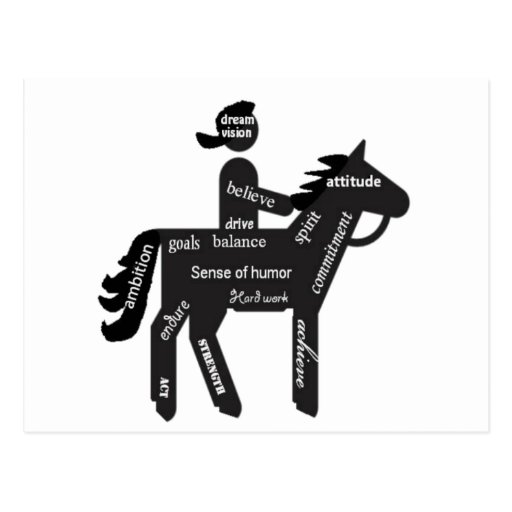 Horseback Riding, Motivational Words, Sport Postcard Zazzle