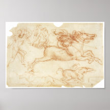 Horseman Galloping, Leonardo Da Vinci Posters