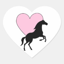 Horses and Love Heart Sticker