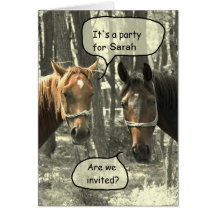 Horses Custom Birthday Party Invitation For Girls Greeting Card