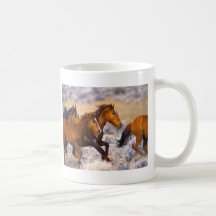 Horses running coffee mugs