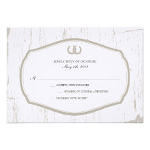 Horseshoe Rustic Barn Wedding RSVP Custom Invitations
