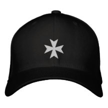 Hospitallers Black Embroidered Cross Hat Embroidered Baseball Cap