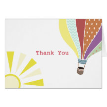 Hot Air Balloon & Sun Thank You Card