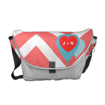 Hot Air Balloons Chevron Red Messenger Bag | Love