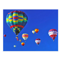 hot air balloons post card