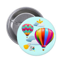 HOT AIRS BALLOONS AND STORK PINBACK BUTTONS