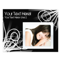 Hot Black and White Swirl Party Invitation