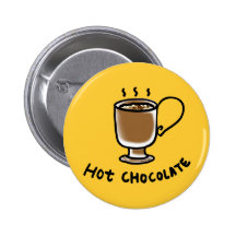 Hot chocolate pinback buttons