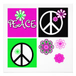 Hot Colours Peace T-shirts and Gifts Personalised Invitation
