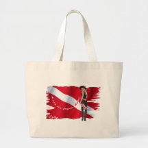 Hot Dive Babes in Bikini's Canvas Bags
