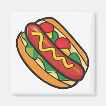 hot dog in bun refrigerator magnet
