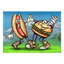 Hot Dog n Hamburger Card Custom Invitation