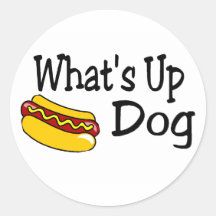 Hot Dog Round Stickers