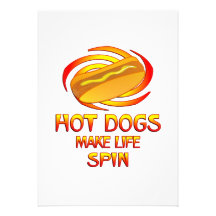 Hot Dogs Spin Personalized Invitations