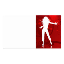 HOT FIRE RED DANCING CLUB PARTY WOMAN GIRL BABE WH BUSINESS CARDS