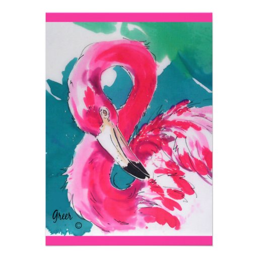 Hot Flamingo "Save the Date" Invitations