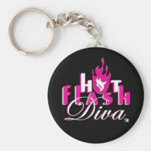 Hot Flash Diva Logo for Dark Bkg Keychains