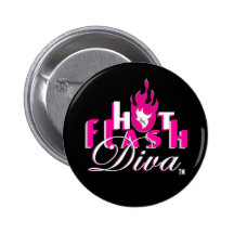 Hot Flash Diva Logo for Dark Bkg Pin
