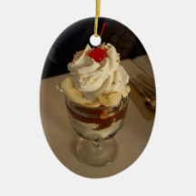 Hot Fudge Ice Cream Sundae Christmas Ornaments