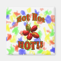 Hot Hot HOT Star Habanero Peppers Magnets