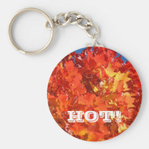 HOT! Keychains Red Orange Yellow Autumn Leaves