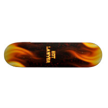 Hot Lawyer fire and flames red marble Skate Deck