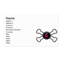 hot lips skull bottlecap crossbones design business cards