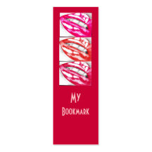 Hot Lips The Pinks Bookmark Business Card Template
