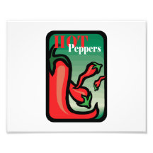 Hot Pepper Text Graphic two chilis Photo Print