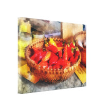 Hot Peppers in Farmers Market Canvas Print