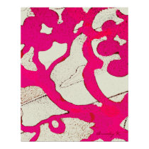 Hot Pink Abstract Tree or Vine Art Print Poster posters