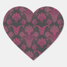 hot pink and black damask.ai sticker