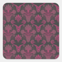 hot pink and black damask.ai stickers
