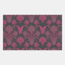 hot pink and black damask.ai stickers