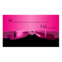 Hot Pink and Black Placecards Business Card