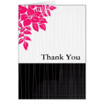 Hot Pink and Black Thank You Cards cards