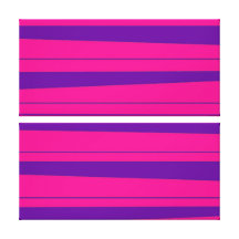 Hot Pink and Purple Bold Striped Pattern Gallery Wrapped Canvas