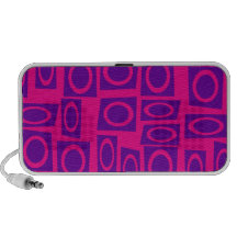 Hot Pink and Purple Fun Circle Square Pattern iPhone Speaker