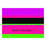Hot Pink and Purple Tonal Stripes Modern Design Personalized Invites