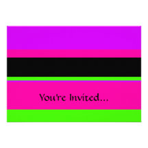 Hot Pink and Purple Tonal Stripes Modern Design Personalized Invites