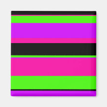 Hot Pink and Purple Tonal Stripes Modern Design Fridge Magnets