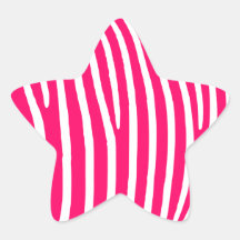 Hot Pink and White Zebra Print Stickers